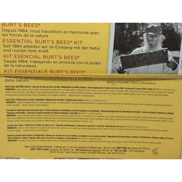Essential Burt's Bees Kit Cleansing Cream Hand Salve Lotion Lip Balm Foot Cream - Picture 3 of 3